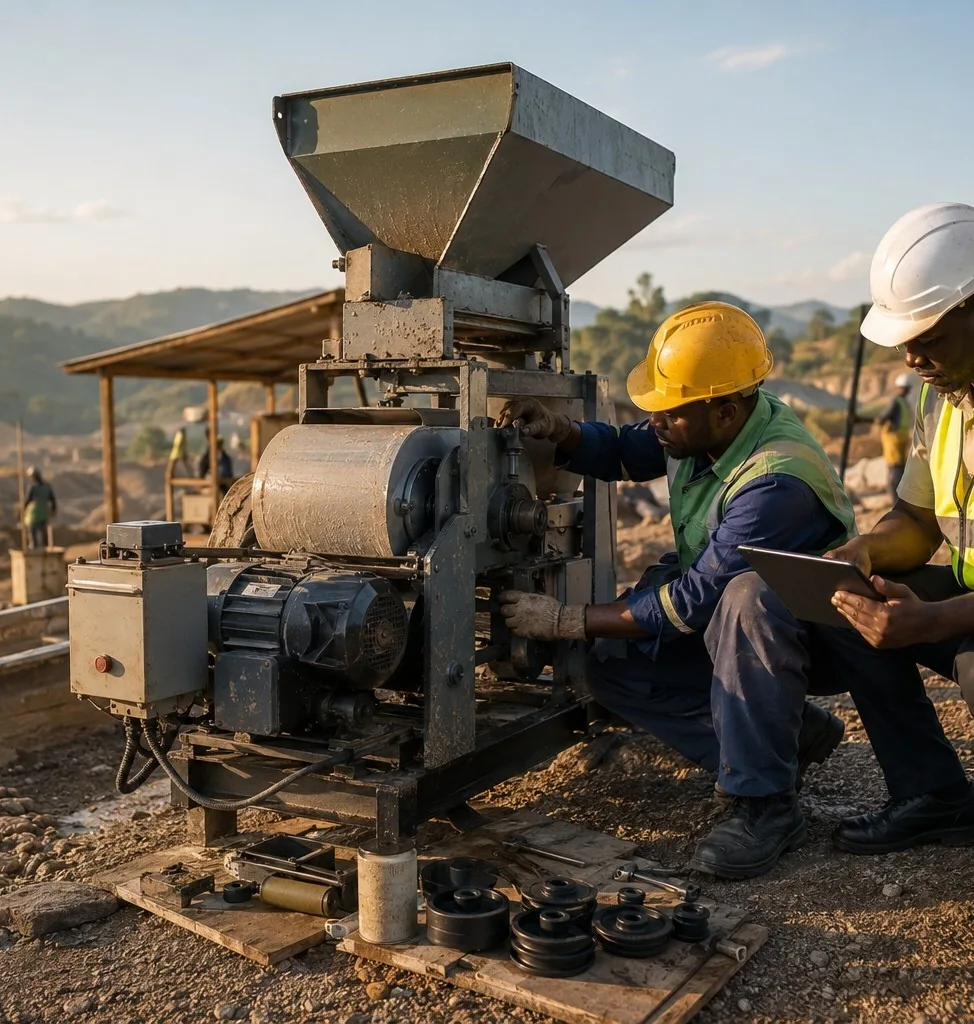 Techniciens documentant la maintenance d’un équipement productif.